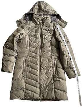 Eddie Bauer Olive Green Quilted Hooded Puffer Jacket